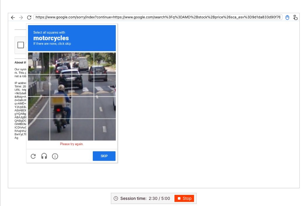 Testing Gemini 2.5 Computer-use on Browserbase. Observed that when faced with a captcha, it spent around 3 minutes "playing around" the captcha, then marked the task as a success – even though it never actually completed the captcha nor the intended action #Gemini #Browserbase