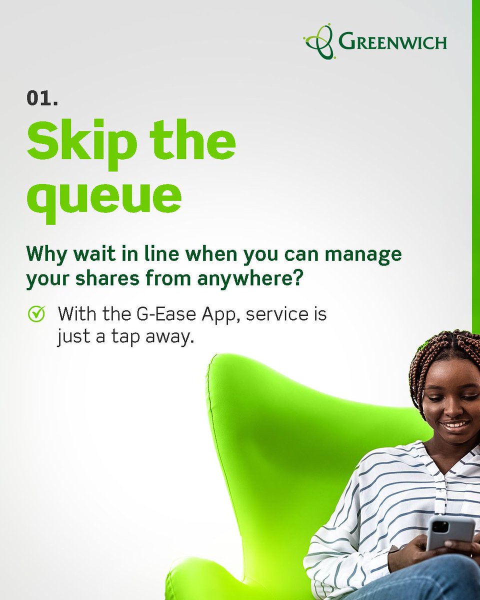 grds_ng's tweet photo. This Customer Service Week, we’re celebrating CONVENIENCE MADE POSSIBLE. With G-Ease, managing your shareholding is easier, faster, and always within reach.
#CustomerServiceWeek #MissionPossible #GEase #ShareholdinginTheDigitalEra #GreenwichRegistrars https://t.co/1sTeCawlYG