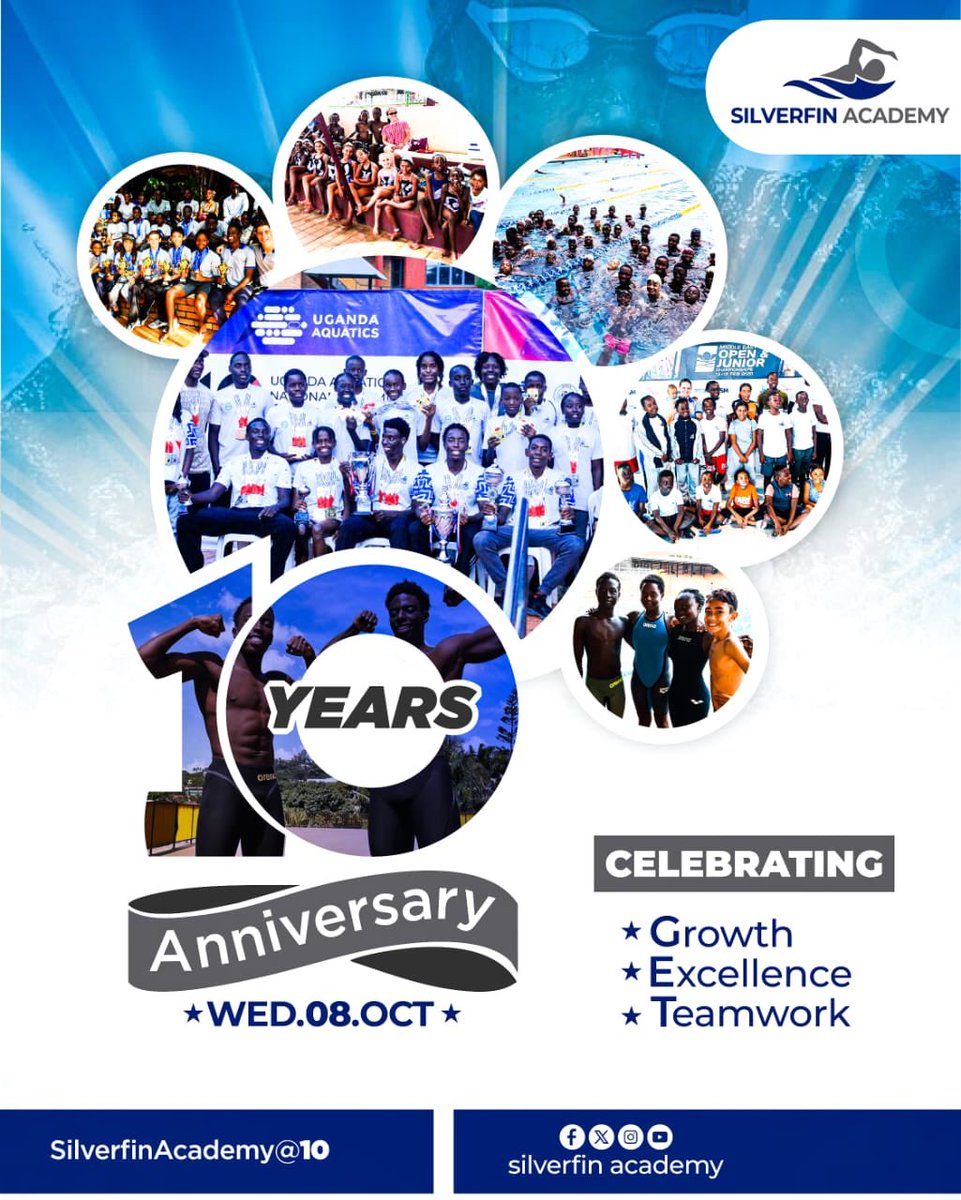 silverfinAcadUg's tweet photo. 10 years of making waves in &amp; out of the pool
🏊🏽‍♀️Age group &amp; national records
🏊🏽‍♀️5 Silverfin Pentathlon events 
🏊🏽‍♀️2 Silverfin Championships &amp; synchronised swimming 
🏊🏽‍♀️Top 3 in Nationals -
5 times
🏊🏽‍♀️20+ international swimmers 
📚academic excellence
Here’s to more blessed years https://t.co/ibqMWRKW1G