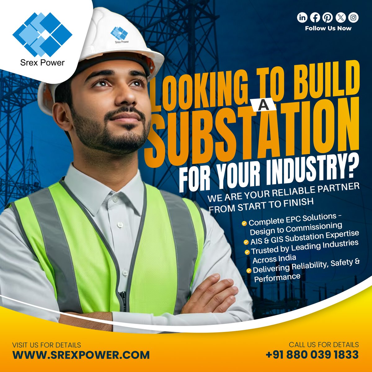 srexpowerindia's tweet image. Looking to build a substation?
Srex Power India handles everything — design, engineering, commissioning &amp;amp; handover. Our end-to-end EPC solutions deliver reliable, high-performance substations for industrial growth. 
#SrexPowerIndia #SubstationSolutions  #AIS #Substation #GIS