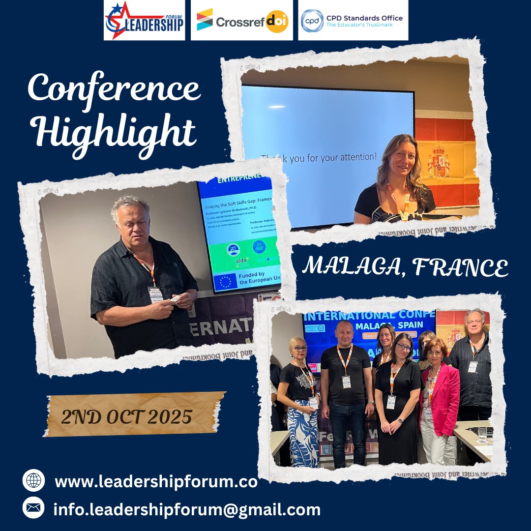 Follow_LFConf's tweet image. ✅ Spain International Conference ! 🎉
We’re delighted to announce that the International Conference in Malaga, Spain, was successfully conducted on October 2nd, 2025!
🌐visit:
leadershipforum.co/upcoming-confe…
Contact us: info.leadershipforum@gmail.com
#LeadershipForum #ConferenceSuccess