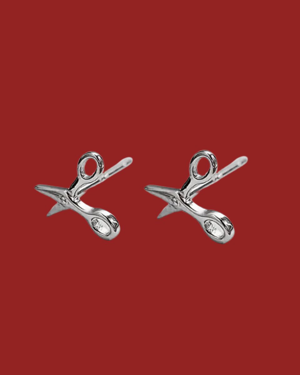scissor stud earrings 

price - 5k