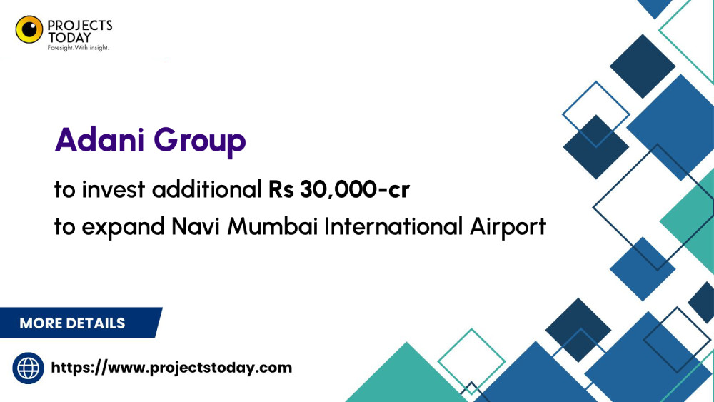 projects_today's tweet image. The Adani Group plans to invest an additional Rs 30,000 crore to expand Navi Mumbai International Airport (NMIA), which is set to begin operations this December, as per Business Standard.

To read more: shorturl.at/T4rfV

#AdaniGroup #NaviMumbaiAirport…