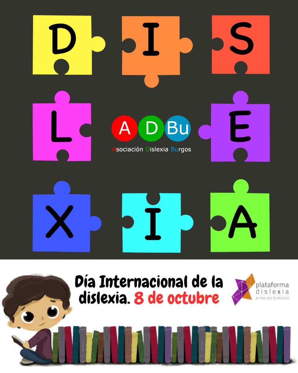 Hoy 8 de octubre, es el día Internacional de la Dislexia.

Un 👉10% de los alumnos tienen dislexia, un porcentaje muy pequeño recibe un diagnóstico y de los pocos niños que reciben un diagnóstico, 👉solo un pequeño porcentaje recibe intervención adecuada y adaptaciones.