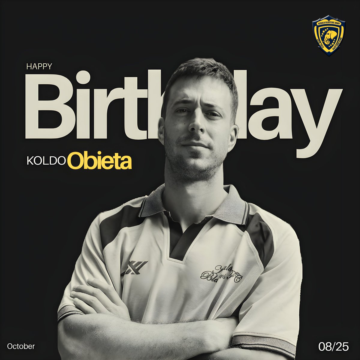 blasters_army's tweet image. Here We Wishing a Very Happy Birthday to our New Addition Obieta !🎂💛
.
#Yennumoppamkbarmy #Keralablastersarmy #Keralablasters
