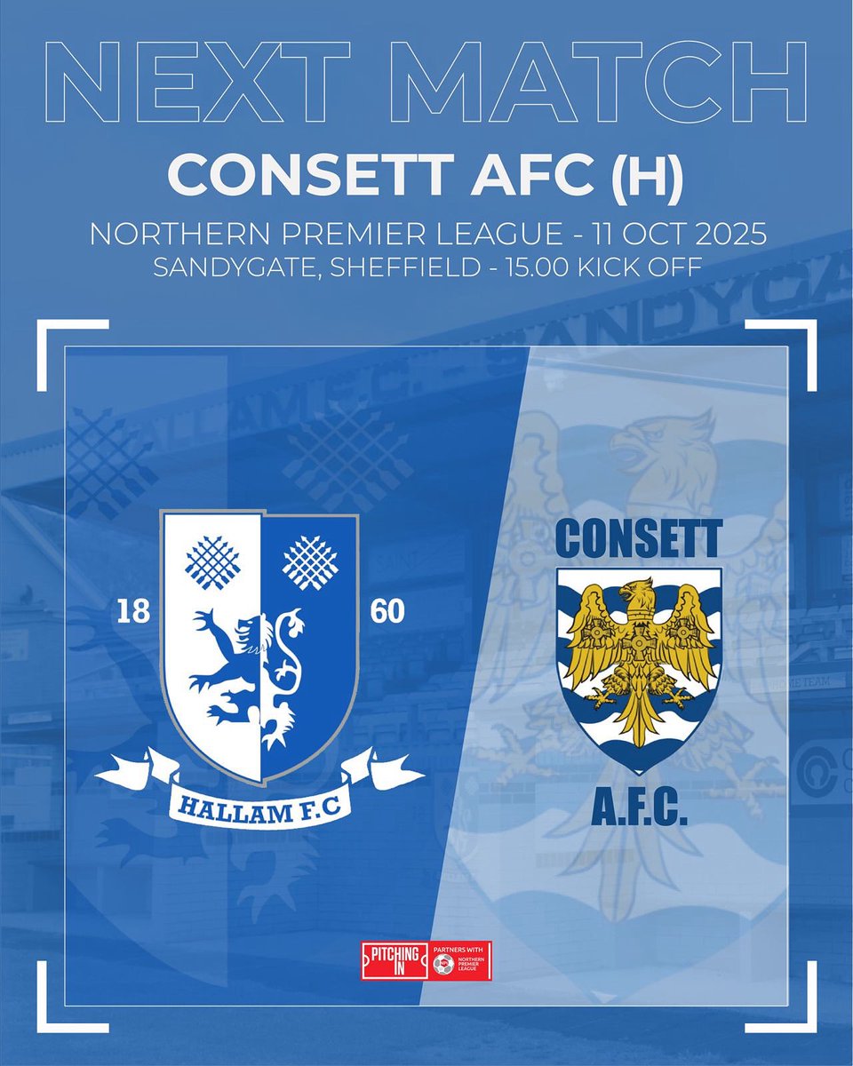 We dust ourselves down and we go again like we always do! 💪🏻💙

Back in home action this Saturday as we welcome <a href="/ConsettAFC/">Consett AFC</a> to Sandygate as we look to get back to winning ways. 

We hope to see plenty of you there! 

#HallamFC