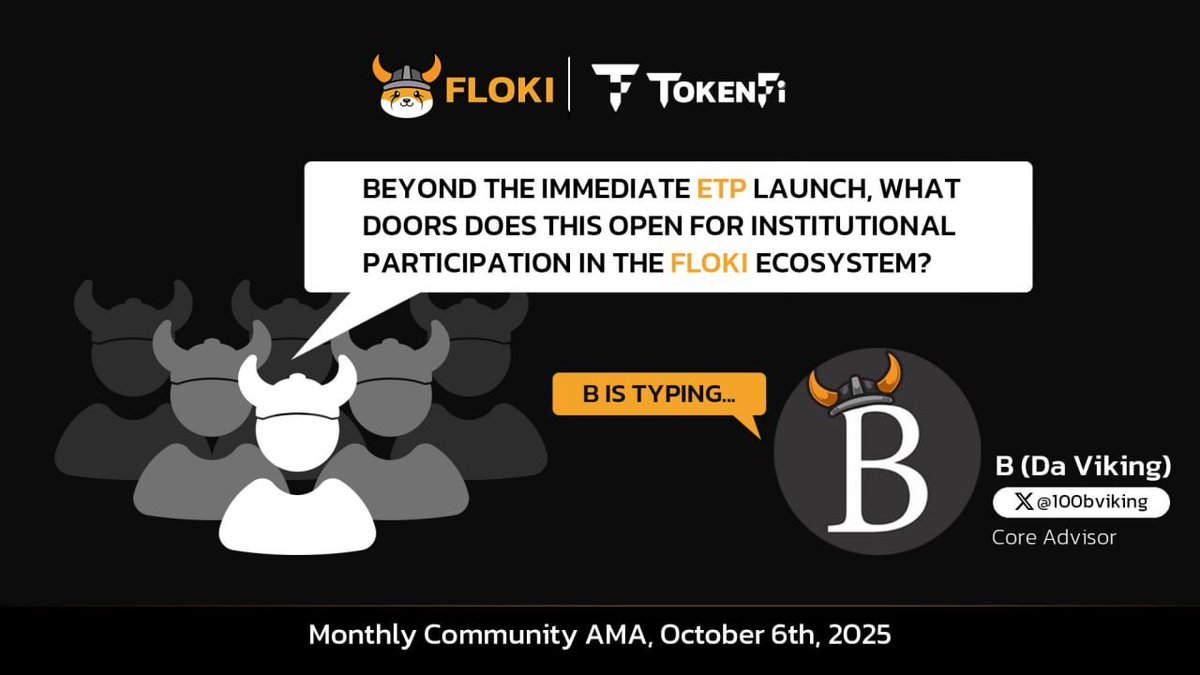 During our most recent monthly community AMA, a community member asked what doors the launch of the Floki ETP opens for institutional participation within the Floki ecosystem.

Our Core Advisor, B (<a href="/100bviking/">B (Da Viking)</a>), provided the following response:

---

It opens a lot of doors!

We