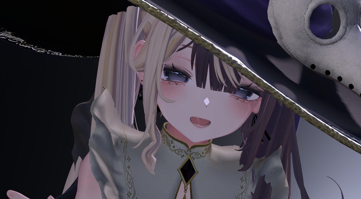 ハロウィン向けの帽子と付け襟マント、発売に向けて最終調整中！
シェイプキー盛ったので実質全アバター対応('ω')
#VRChat #universe73_cloth