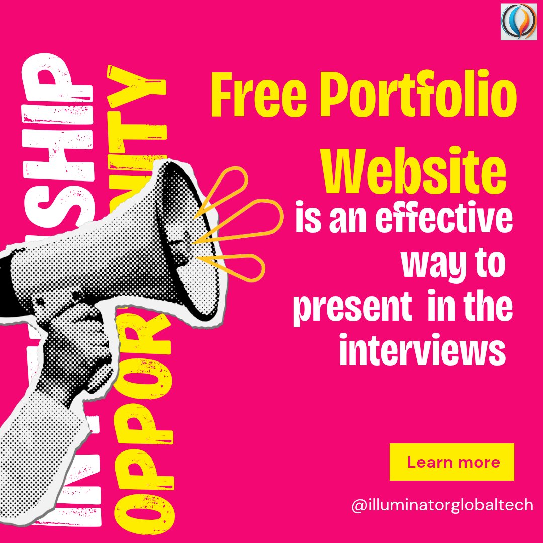 IlluminatorGT's tweet image. 🎓 Students, it’s your time to shine online!We’re offering FREE personal portfolio websites. Stand out in Placements . DM us now to get your free student Portfolio 
 #FreePortfolio #StudentOffer #WebDevelopment #IlluminatorGlobal #StudentSuccess #TechForStudents #PortfolioWebsite