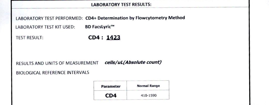 jerbv_05's tweet photo. Wow congrats self! Ang taas ng CD4 ko π₯° sana pede i convert to cash π€ Ume epek naman pala yung mga vitamins na pinag iinom ko eh π
ππ«°
#bloodsibs
#ritm
#cd4test https://t.co/5v5wqYSWE2