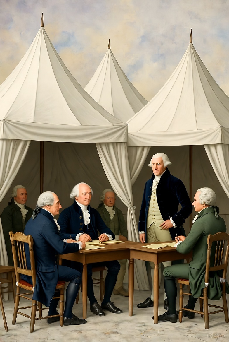 The Framers in tents.