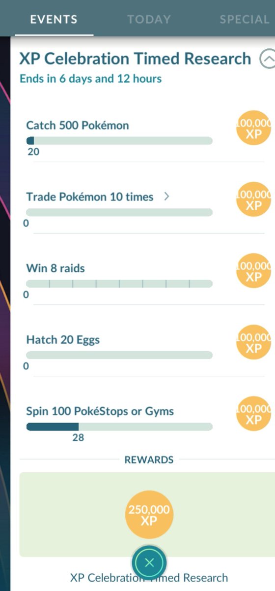 Last step and six days to go! #XPCelebrationEvent #PokemonGO 🥳