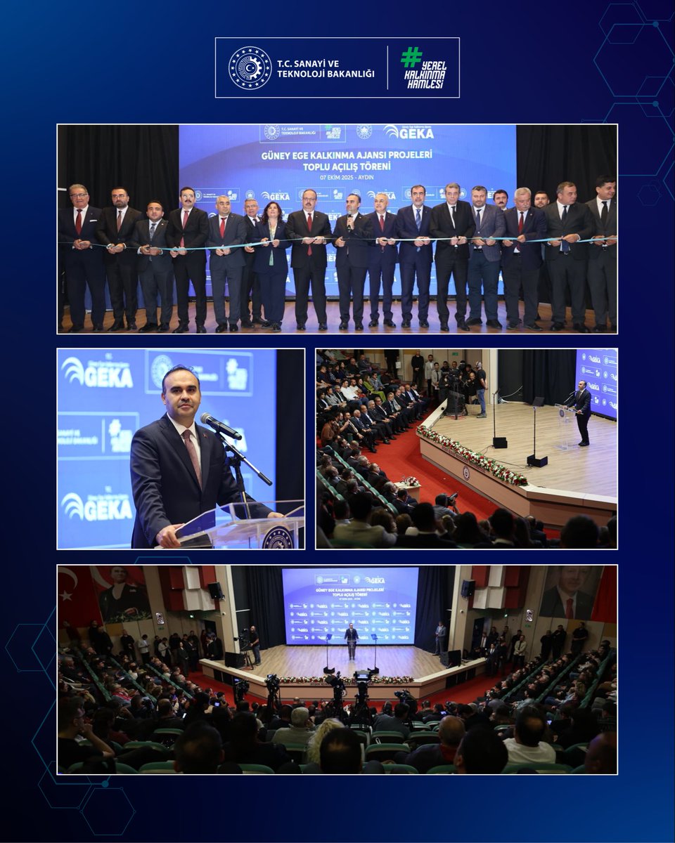 Kalkınma Ajansları Genel Müdürlüğü (@kalkinmaajansgm) on Twitter photo 📍Aydın
Bakanımız Sayın <a href="/mfatihkacir/">Mehmet Fatih KACIR</a>'ın katılımlarıyla Güney Ege Kalkınma Ajansı Projeleri Toplu Açılış Töreni gerçekleştirildi.
Sanayiden tarıma, turizmden istihdama kadar birçok alanda hayata geçen projelerle #yerelkalkınmahamlesi’ne güç katıyoruz.
<a href="/TCSanayi/">Sanayi ve Teknoloji Bakanlığı</a> <a href="/GuneyEgeKA/">Güney Ege Kalkınma Ajansı (GEKA)</a> 📍Aydın
Bakanımız Sayın <a href="/mfatihkacir/">Mehmet Fatih KACIR</a>'ın katılımlarıyla Güney Ege Kalkınma Ajansı Projeleri Toplu Açılış Töreni gerçekleştirildi.
Sanayiden tarıma, turizmden istihdama kadar birçok alanda hayata geçen projelerle #yerelkalkınmahamlesi’ne güç katıyoruz.
<a href="/TCSanayi/">Sanayi ve Teknoloji Bakanlığı</a> <a href="/GuneyEgeKA/">Güney Ege Kalkınma Ajansı (GEKA)</a>