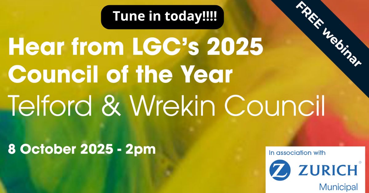 lgcplus's tweet image. 🚨 FREE webinar today at 2PM!

Hear how @TelfordWrekin became LGC Council of the Year 2025 🏆
🎯 Leadership insights
🌟 Ofsted excellence
🏡 Community-first strategy
📈 Bold commercial moves
🎥 Register now: bit.ly/46URD0a

#LocalGov #LGA #LGCAwards  #Socialcare