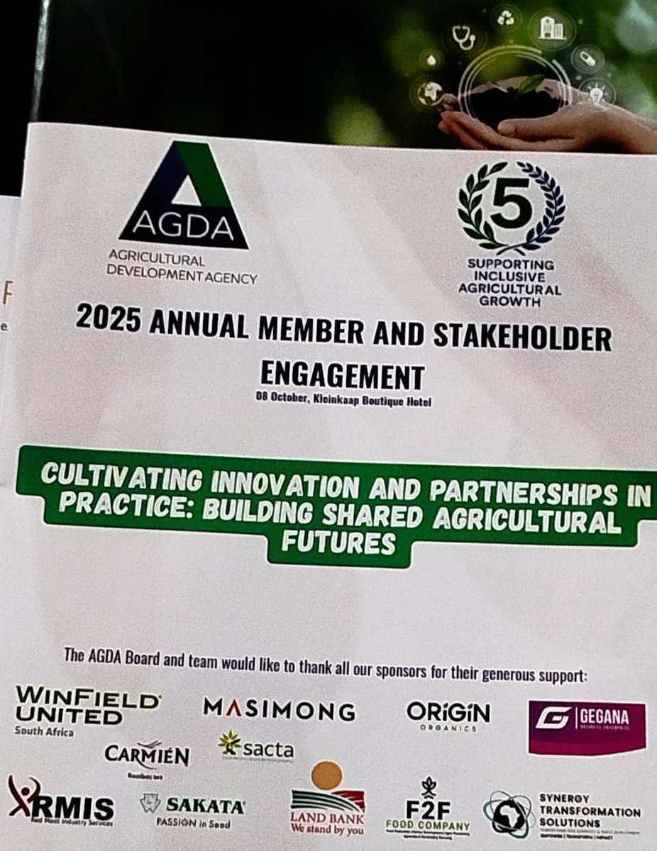 AgdaAgency's tweet photo. 🎉 AGDA Celebrates 5 Years of Growth and Impact! 
This year marks a significant milestone for the Agricultural Development Agency (AGDA) as we proudly celebrate 5 years of driving transformation and inclusive growth in South Africa’s agricultural sector.
#AGDA5Years #agriculture https://t.co/mMJxe8RVWZ