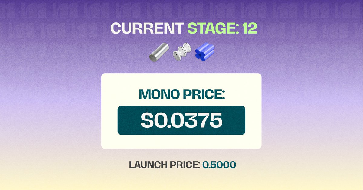 mono_protocol's tweet image. Stage 12 is live! ⚡️

Join now: monoprotocol.com