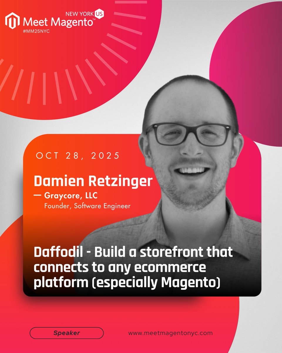 meetmagentonyc's tweet image. ⚡ Frustrated with rebuilding carts &amp;amp; checkout flows? At #MM25NYC, Damien Retzinger introduces Daffodil, an Angular storefront for Magento that simplifies frontend dev &amp;amp; adapts as your backend evolves. 

@AdobeCommerce @magentoassoc @AdobePartners #eCommerce #Magento