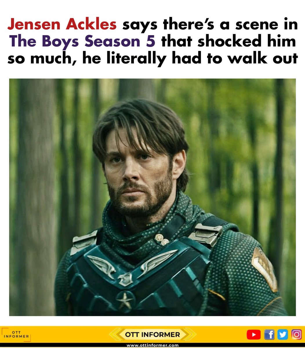 OTTInformer's tweet photo. Jensen Ackles! 

#jensenackles #SoldierBoy #Theboys #theboysmemes #theboystvseries #tvseries #tvshow #ott #ottinformer https://t.co/sp1otkjIPr