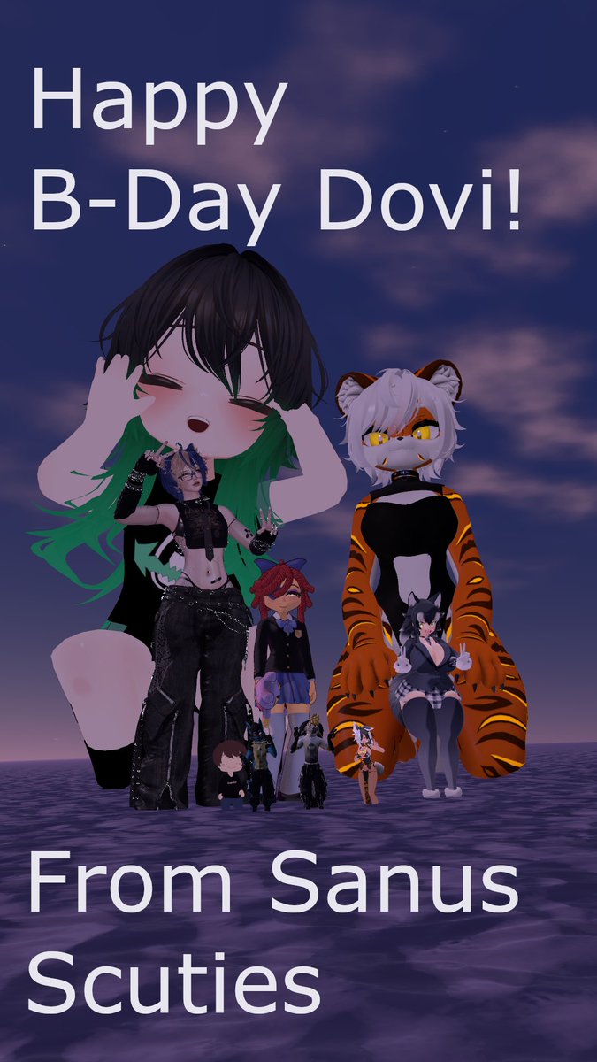 CpuAzazel's tweet image. A little something from @SanusSangria and her Scuties for the amazing @DoviraBlooshims and her birthday!
#vrc #VRChat #Blooshims #Scuties