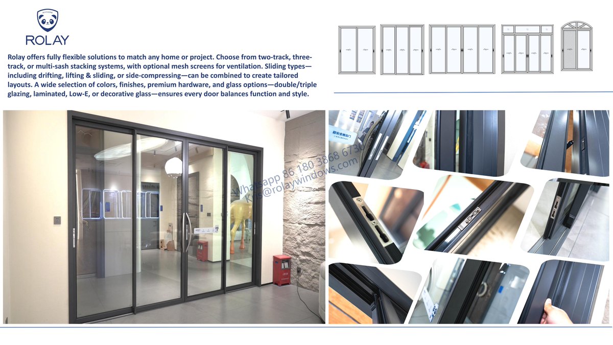 ZhouKris88485's tweet image. ROLAY slim sliding doors — smooth sliding, secure locking, and wide glass views.
Ideal for villas, balconies &amp;amp; garden spaces.
Factory-direct aluminum door supplier for the Middle East.
👉 rolaywindows.com
#slidingdoor #aluminiumdoor #factorydirect #SaudiArabia #UAE #Qatar