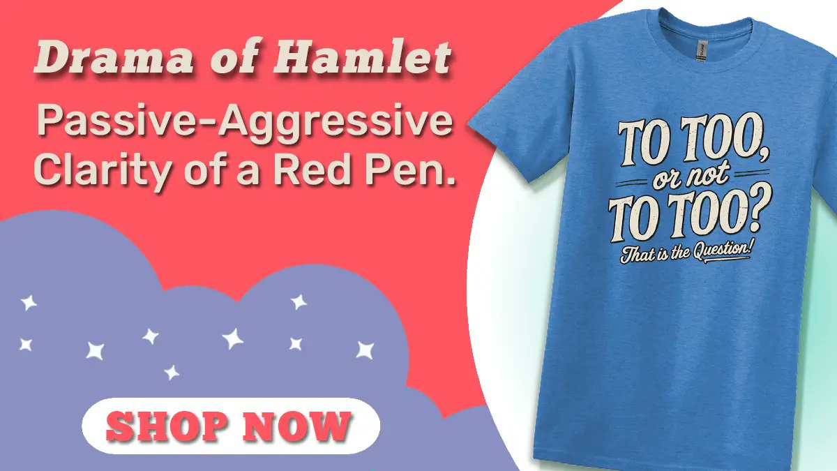 EDUHaHaFun's tweet image. “Your amazing.”
—Every essay, ever.
This shirt = your red pen, your battle cry, your soul.
📌 eduhaha.com/products/to-to…
#ToTooTwo #EDUHaHa #GrammarHumor #ELAproblems #TeacherTwitter #CorrectWithStyle