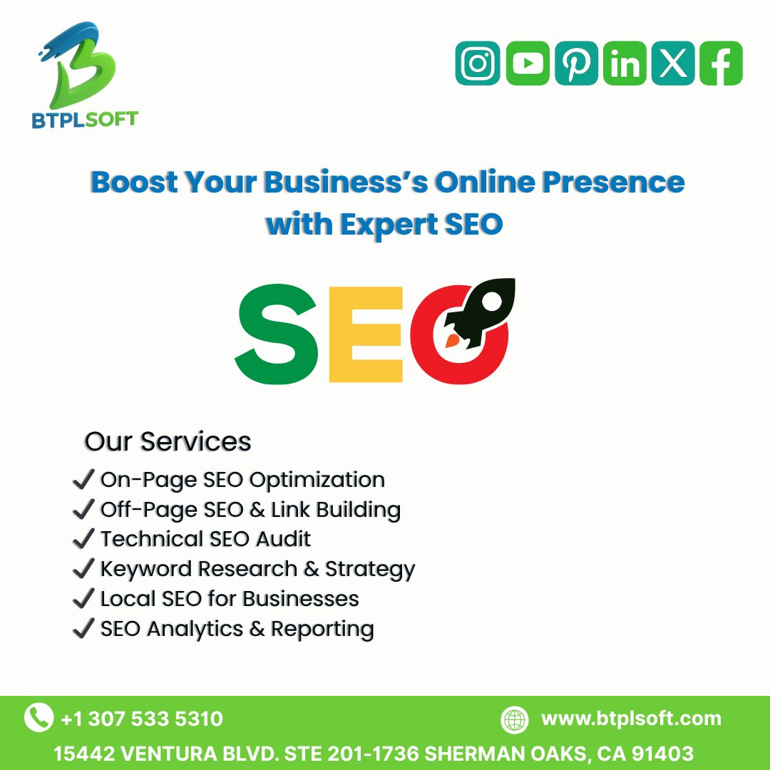 btplsoft's tweet photo. At BTPLSoft, we help your brand climb the search rankings and attract the right audience.
Our expert team focuses on data-driven SEO strategies that deliver measurable results — more traffic, more leads, and more growth .
#DigitalMarketing  #SEO  #BusinessGrowth https://t.co/dC3mkeLVJu