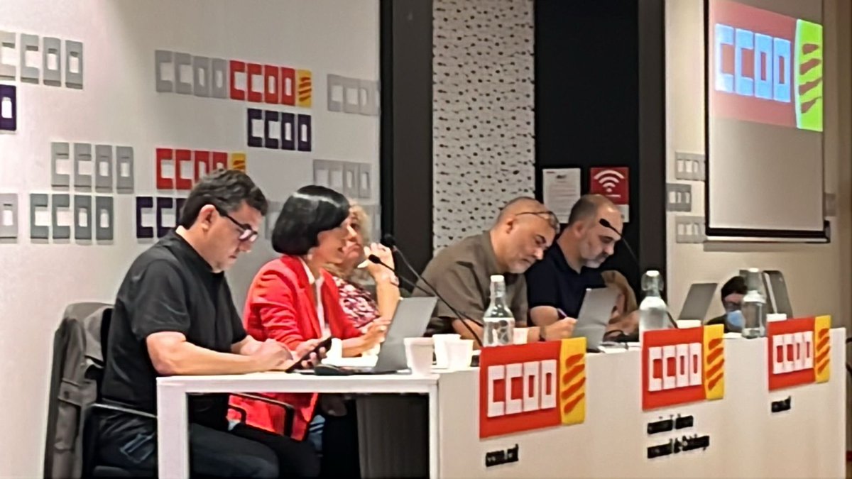 CCOOSPM's tweet image. Avui som al consell nacional de @ccoocatalunya preparant la vaga del 15O en solidaritat amb el poble palestí i en contra del genocidi del govern criminal de Netanyahu #Vaga15O #freepalesti̇ne