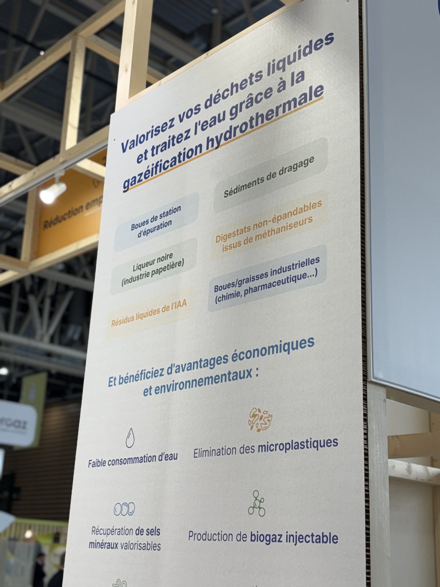 À Pollutec, le <a href="/CEA_Officiel/">CEA</a> a présenté la gazéification hydrothermale : une technologie capable de transformer les boues d’épuration en gaz renouvelable. Une avancée majeure vers la diversification des gaz verts, soutenue par <a href="/GRDF/">GRDF</a> pour accélérer la transition énergétique.