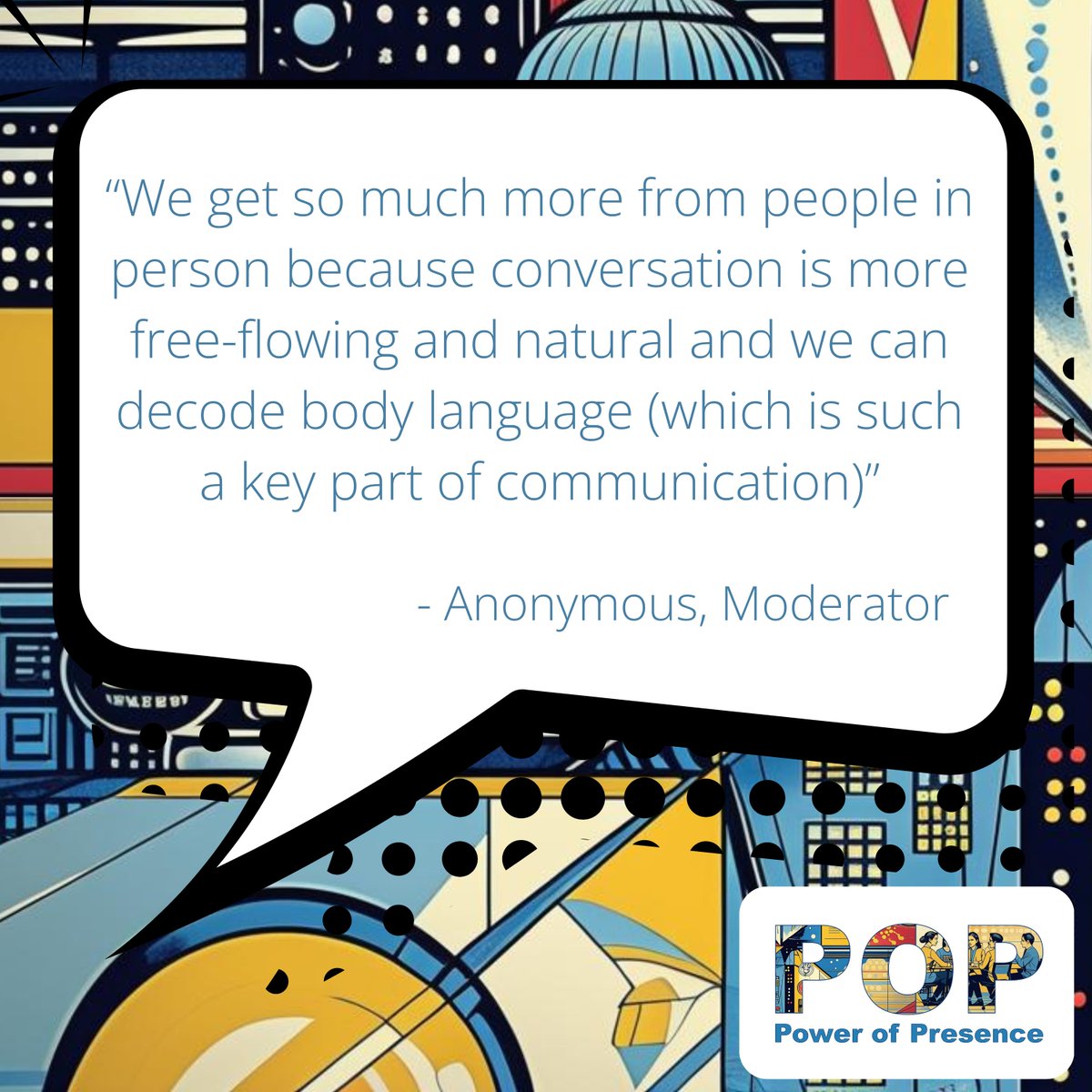 Conversations flow better in person.
Body language. Energy. Connection. That’s the #PowerOfPresence ✨
📊 Share your views before the survey closes 👉 plus4.co.uk/pop

#FaceToFaceMRX #KeepItHuman