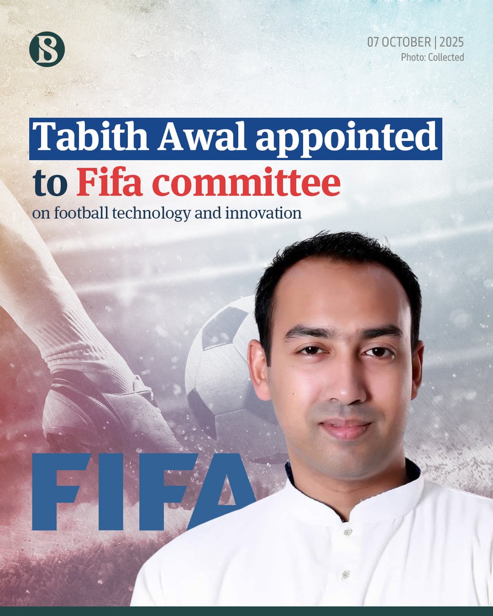 tbsnewsbd's tweet photo. Bangladesh Football Federation (BFF) president Tabith Awal has been appointed as a member of a prestigious committee under Fifa.
Link in comments
#tabithawal #fifa #TBSNews https://t.co/mmSsJ1YAAf