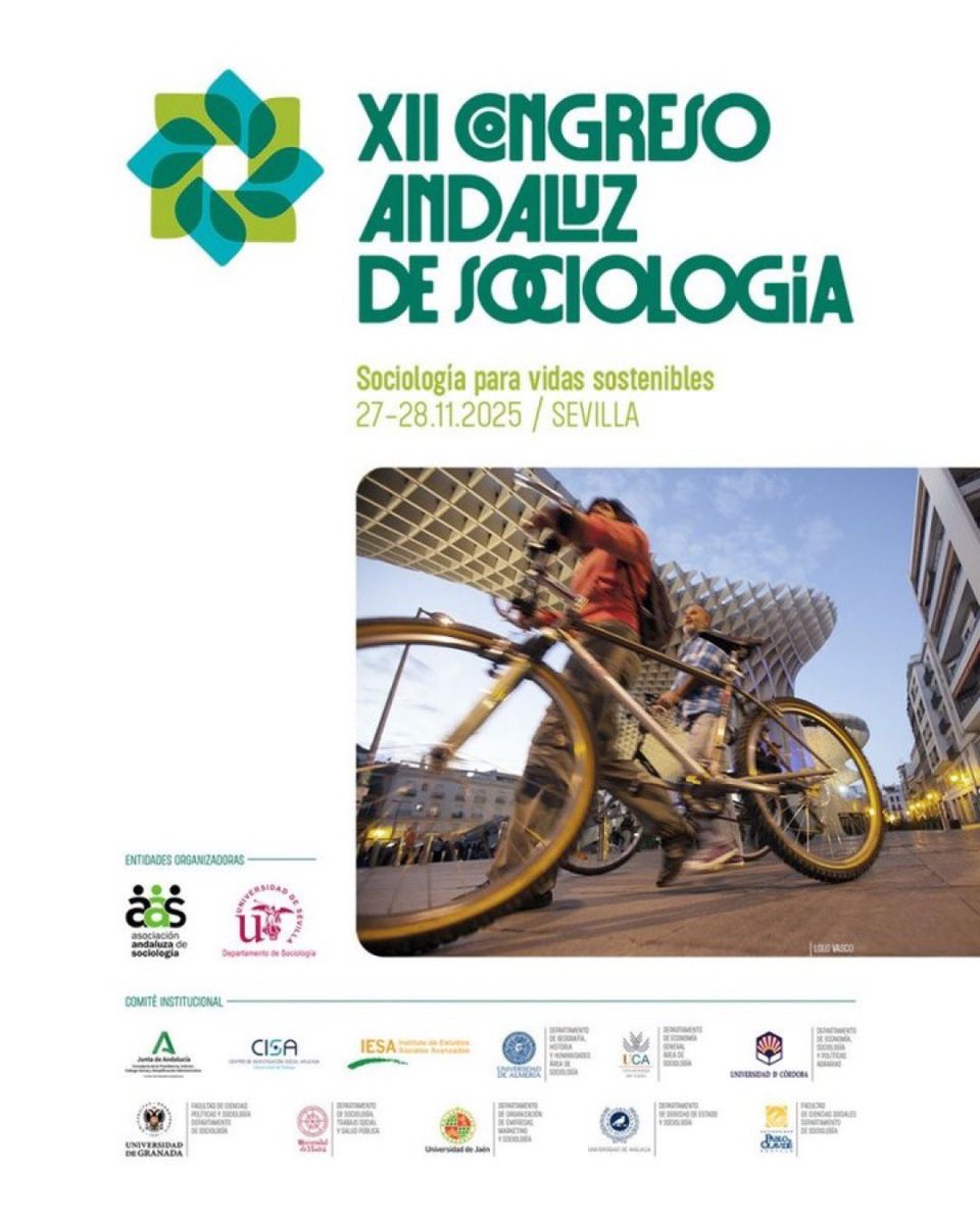 AAS_Sociologia's tweet image. 🗣️El plazo de inscripción para el XII Congreso Andaluz de Sociología finaliza el 10 de octubre!
¡Aún estás a tiempo de formar parte de este espacio de reflexión y diálogo sobre el papel de la sociología en la construcción de un futuro sostenible!
🔗 eventos.us.es/go/xiicas