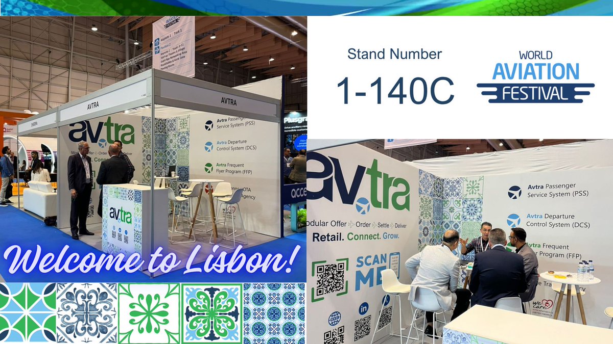 flyavtra's tweet photo. Welcome to #Avtra at the #WorldAviationFestival 2025 in beautiful #Lisbon!  Our team looks forward to welcoming and seeing you on our stand! https://t.co/L31Ne7H8mq