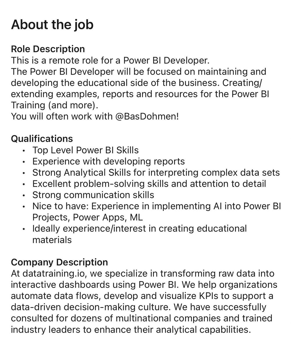 HowToPowerBI's tweet image. We’re expanding and looking for driven individuals to join our team and support our training development 🚀
Interested? Send your demo report to support@datatraining.io
#powerbi #job #analytics #hiring #dataanalyst