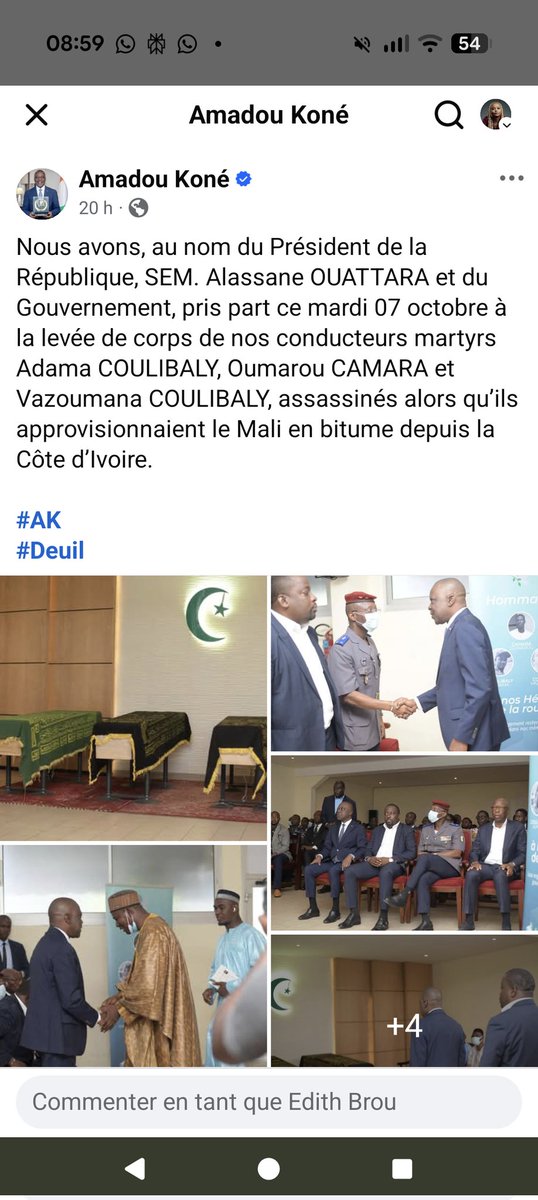 🇨🇮🕊️Côte d'Ivoire : Levée des corps des 3 conducteurs ivoiriens en mission d'approvisionnement en bitume, assassinés au Mali

+d'infos 👉🏾 afrikipresse.fr/article/assass…