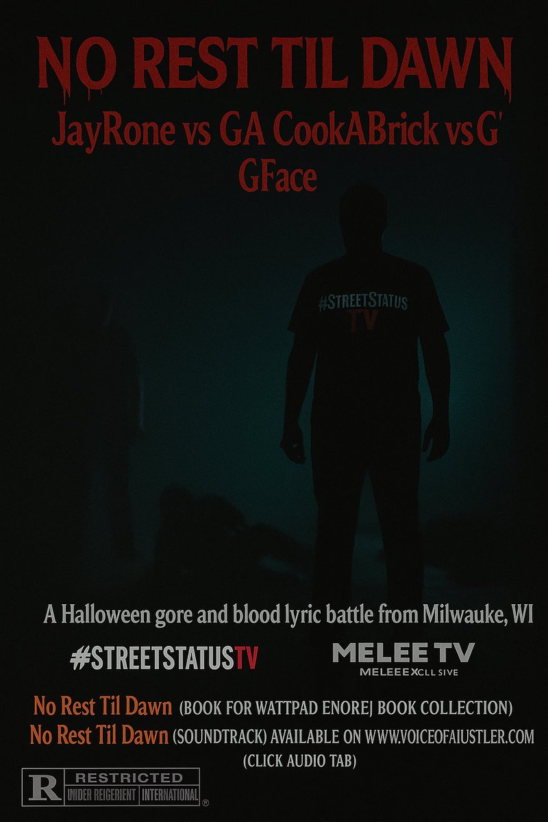 The First 3 Way Battle To Launch In the Country… has became one of the darkest, realest battle films of all times 
Milwaukee. Blood. Bars. No sleep.
#NoRestTilDawn #VoiceOfAHustler #BattleRap 

No Rest Til Dawn: Full Rap Battle 
 (Filmed by MeleeTV) Out Now via