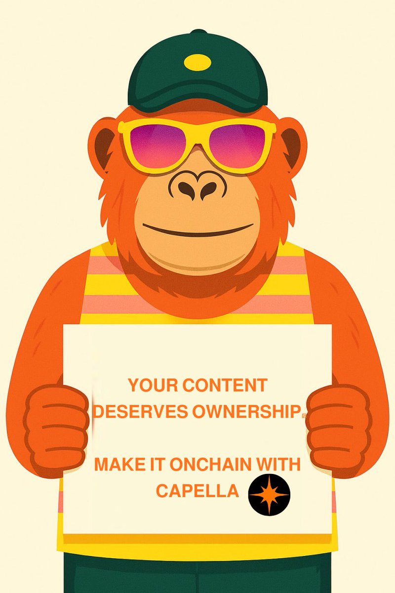 𝗢𝗡 𝗖𝗔𝗣𝗘𝗟𝗟𝗔!
Your content deserves ownership.
On Web2, your posts build platforms.

On <a href="/Capella_dApp/">Capella</a> , your posts build you, your brand, your identity, your onchain presence.

☑️No algorithms. 
☑️No middlemen. 
☑️Just pure ownership 

Go Create 👉 capellaapp.xyz