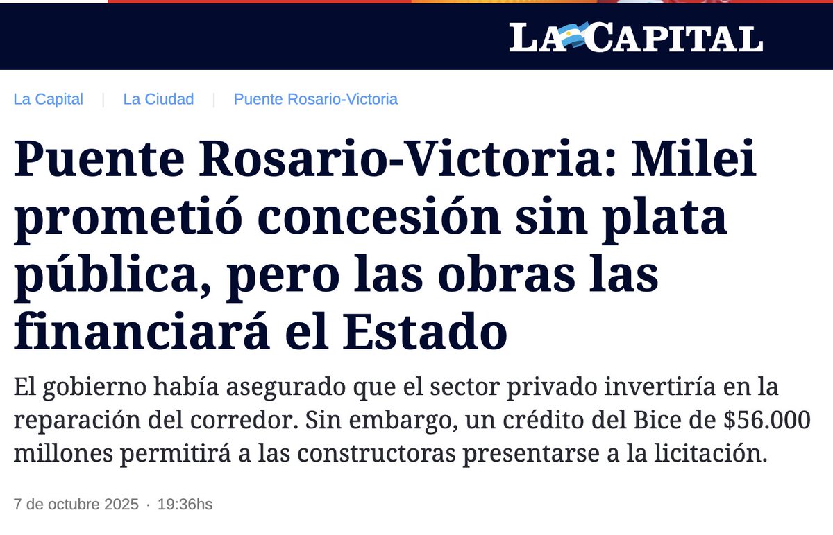 Bienvenida la conciencia respecto a la necesidad de la obra pública y el rol del Estado.