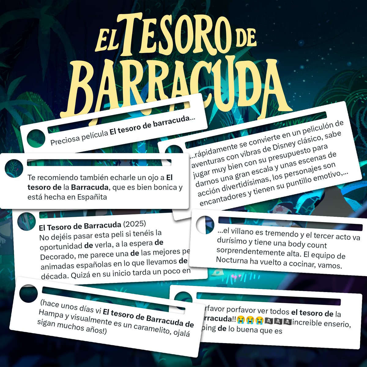 ¡Vuestros mensajes, nuestro mayor tesoro! 🪤 Cada vez somos más piratas buscando #ElTesoroDeBarracuda 🏴‍☠️

Aprovecha el #DíaDelEspectador y vive la aventura en cines. ¡Chispas y el equipo te esperan en cubierta! 🫡