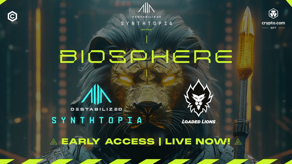 synthtopiaworld's tweet image. ⚡️ 212. INTO THE BIOSPHERE 🧬

🚨 Early Access is OPEN for #SYNTHTOPIA and @LoadedLions_CDC holders!

Step through the Gate 👉 crypto.com/nft/drops-even…

Exclusively on @cryptocomnft • on the @cronos_chain #CroFam

The Biosphere is us; dreamers of dawn, builders of light.
Together…