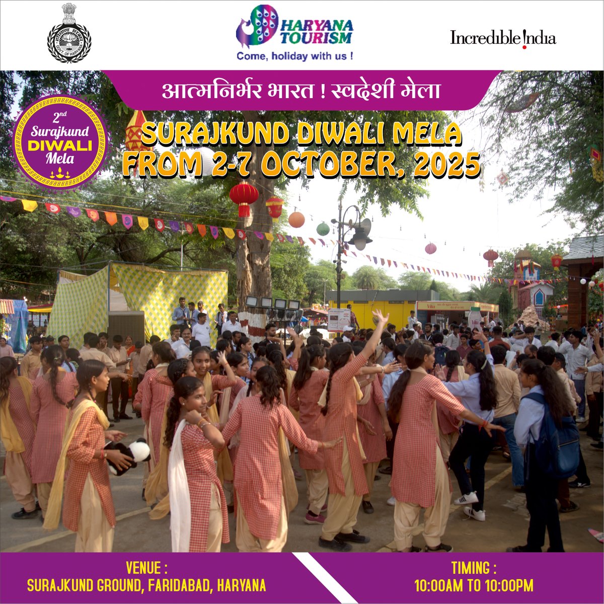 आत्मनिर्भर भारत स्वदेशी मेला - सूरजकुंड दिवाली मेला"02 -07 अक्टूबर 2025 #FestiveJewelry #GoldenGlow #AtmanirbharBharat #SwadeshiMela #cmoharyana #Surajkunddiwalimela #diwali2025 #FestiveCelebration #haryanatourism #incredibleindiaofficial #dcfaridabad