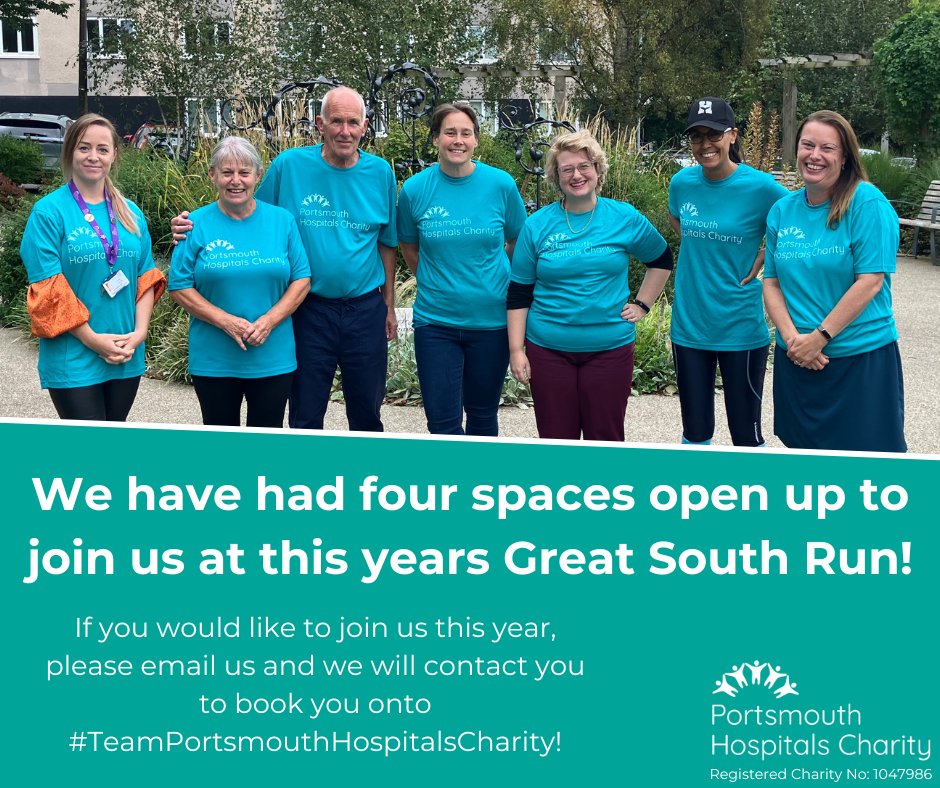 This is your last chance to grab one of our remaining spaces to join us at this year’s Great South Run!

Due to this being last minute places, the places will be sponsorship only places!

If you would like to take one of our final places or find out more information, please email