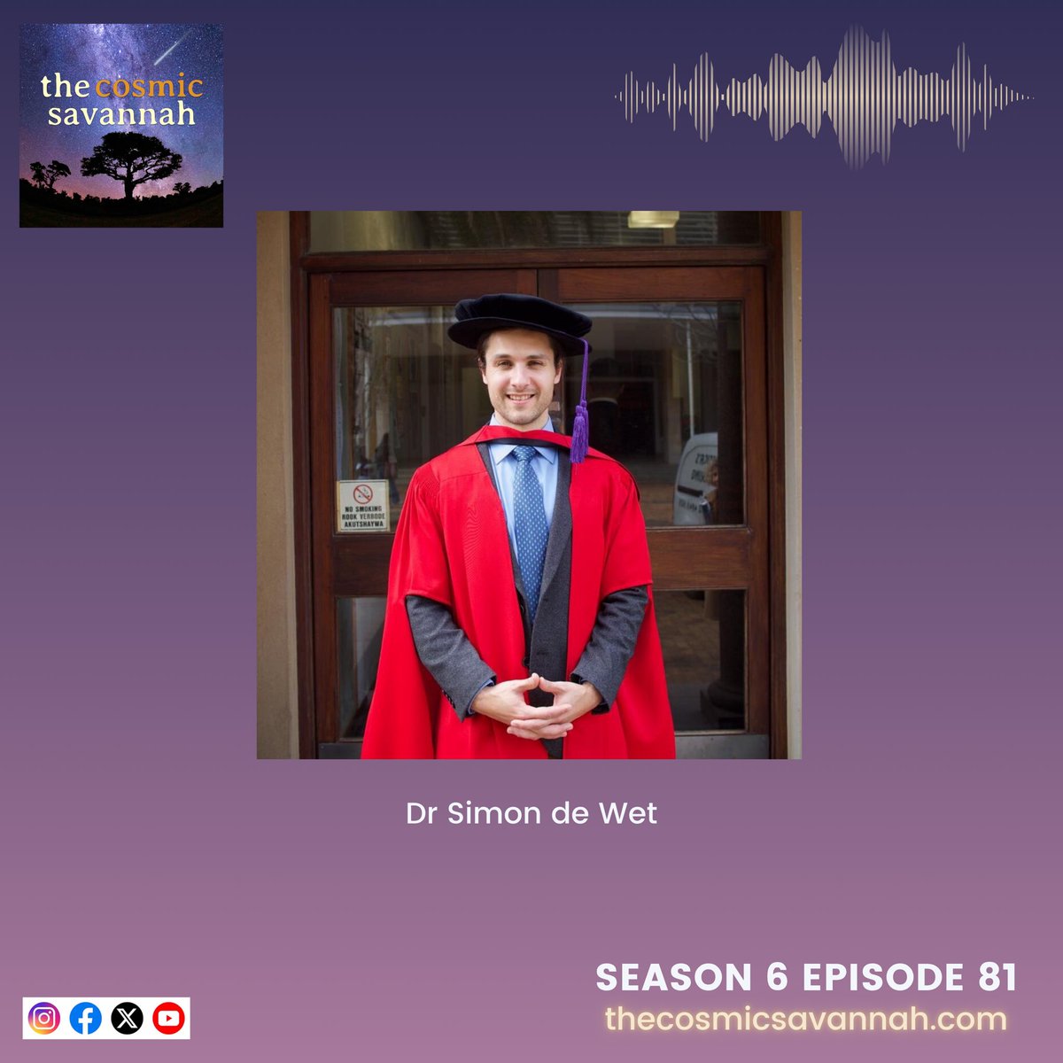 cosmicsavannah's tweet image. Episode 81 is out now!🥳

Join us as our hosts speak to Dr Simon de Wet about his Gamma ray burst discoveries during his PhD! 🎓

Listen on any podcast streaming platform 🎧 and watch the video on YouTube!🎥

#episode #phd #gammarayburst #cosmicsavannah #africa #telescope