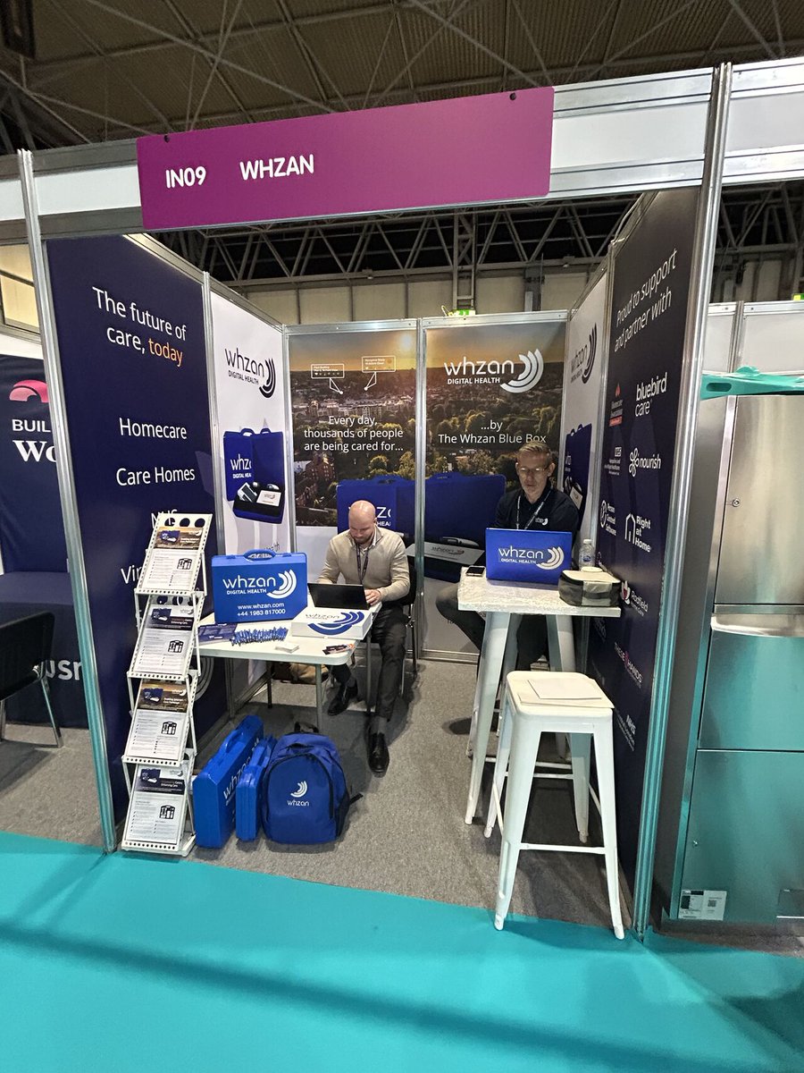 whzan's tweet photo. 📍 We’re live at The Care Show!

Come and say hello to Joshua, Tom &amp; Chris 👋 — we’re on Stand IN09 today and tomorrow (8–9 October) at NEC Birmingham.

#BlueBox #HomeCare #CareHomes #NHS #DigitalHealth https://t.co/Wd963yYs2C