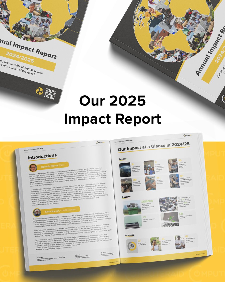 Computer_Aid's tweet image. Our 2025 Impact Report has landed. 🤩 It’s a shared success story driven by your CSR commitment &amp;amp; tech donations. Thank you for helping us create a more equitable world. 💛

Read the full report: computeraid.org/our-impact/?ut… 

#ComputerAid #ImpactReport #CorporateResponsibility #ESG