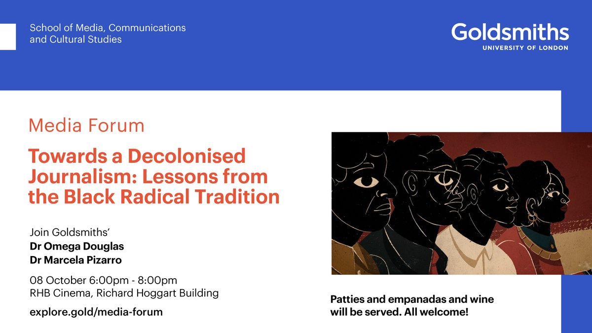 Join us this evening at @mediacomgold <a href="/GoldsmithsUoL/">Goldsmiths, University of London</a>  for a fascinating discussion and film-screening on how to find the tools to do the essential work of #journalism. Details 👇🏽 complete with empanadas!
There’s a livestream too on this link: youtube.com/live/IHf4IueVv…