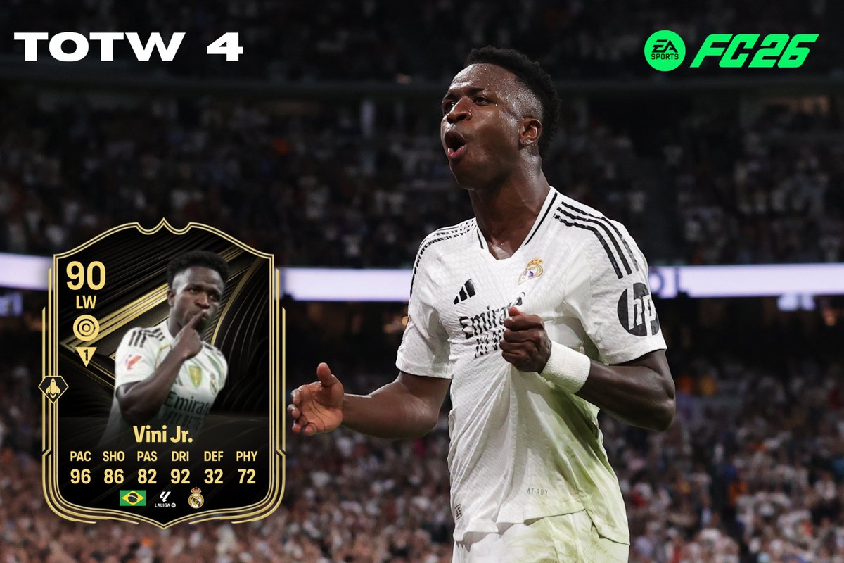 SDMN2013's tweet photo. 🚨TOTW 4 PREDICTIONS🚨

Vini Jr. (90 Ovr.) ⚽️⚽️
Messi (87 Ovr.) 🅰️🅰️🅰️
Semenyo (85 Ovr.) ⚽️⚽️🅰️

LM Messi 👀😱 https://t.co/2KaaoKfgGN