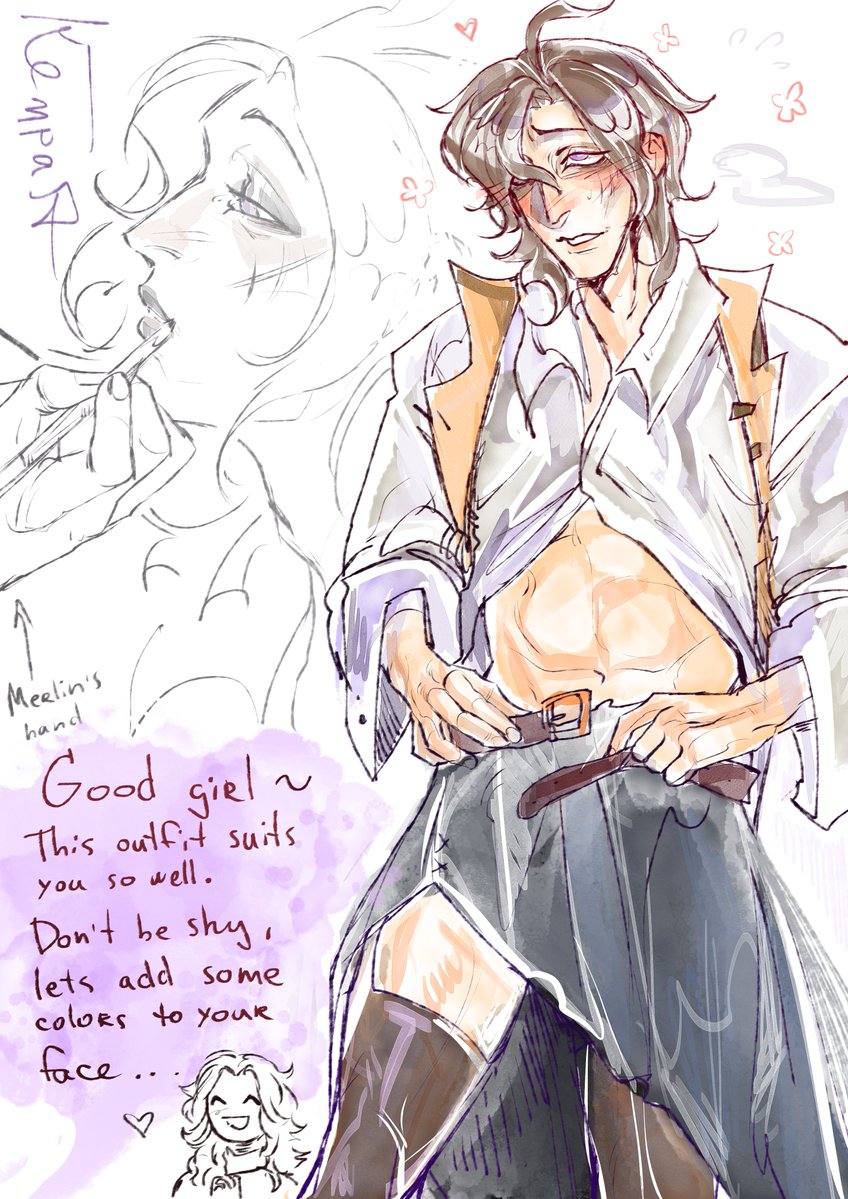 #AFKJourney #afkjourneyfanart #valen 
day 5
REALLY how come he buys all those girly stuff but canonically "none of girls in Holistone admitted to actually having seen him with a lady"