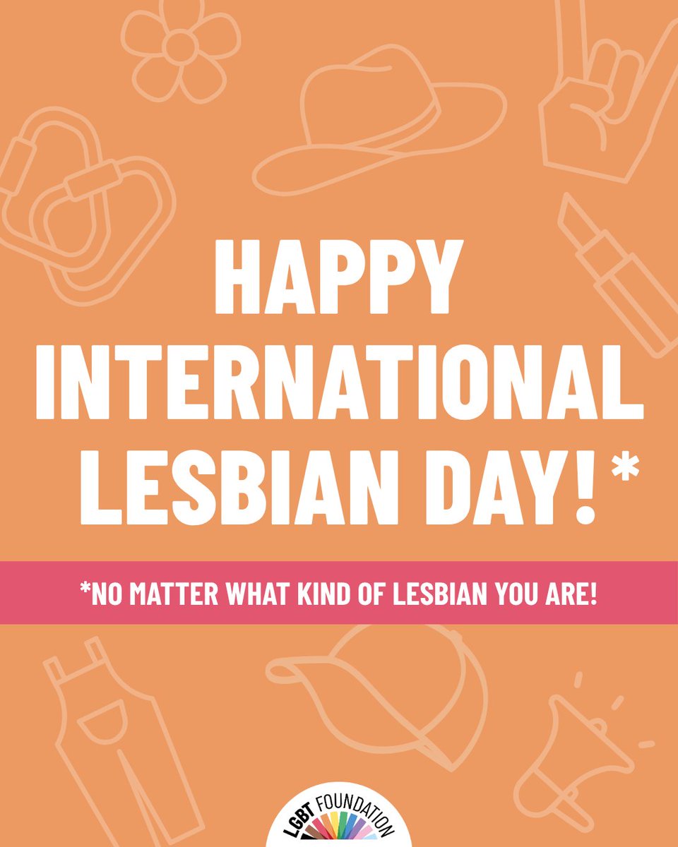 Lesbians, today is your day! 🧡
Visit lgbt.foundation/levelling-the-… to learn more about how we're working together to take action for queer women and nonbinary people.💥

#InternationalLesbianDay #LesbianVisibility #LGBTQWomen #QueerWomen #LesbianPride #LevellingThePlayingField