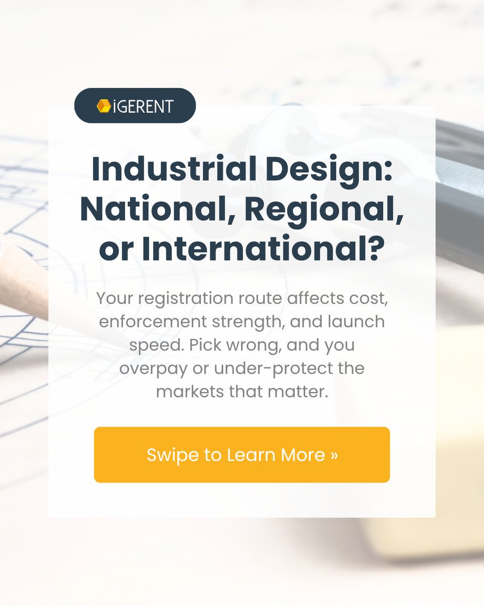 igerent's tweet image. Where should you register an industrial design, nationally or internationally? 🤔

The choice can save (or cost) you time and money. See the trade-offs and when the Hague route makes sense

👉 igerent.com/where-register…

 #ThisOrThat #DesignProtection