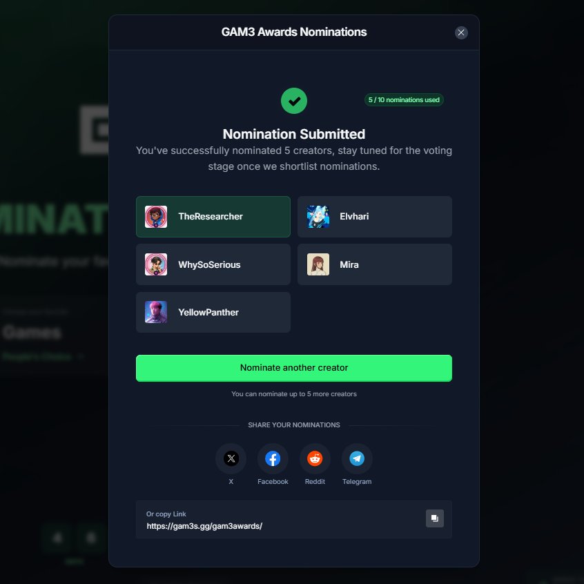 We all know who deserves the spotlight ✨

Nominate your favorite games &amp; creators at <a href="/gam3sgg/"></a> before Oct 18! 

Who's on your list? ⤵️